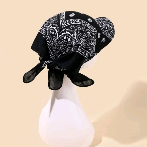 Paisley Print Head Wrap With Brim - Picture 3 of 4